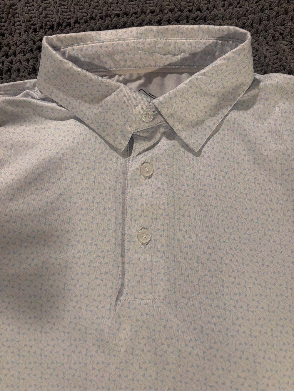 Men’s St. John's Bay Light Blue Micro-Pattern ⛳️“pin” Polo (S)